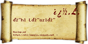 Öhl László névjegykártya