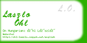 laszlo ohl business card
